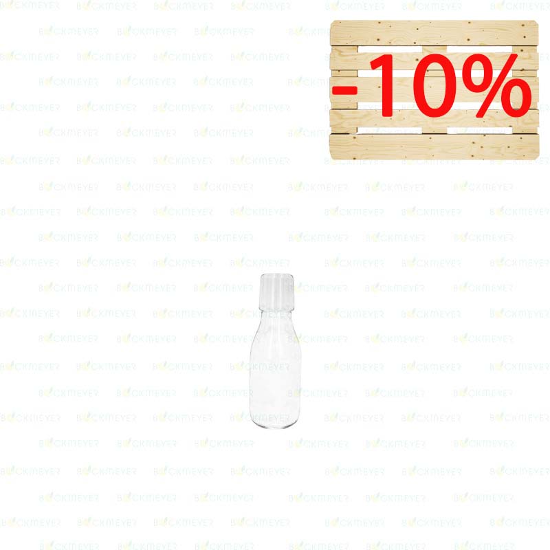 Taschenflasche | 100ml | rund | (OHNE VERSCHLUSS) | Palettenartikel