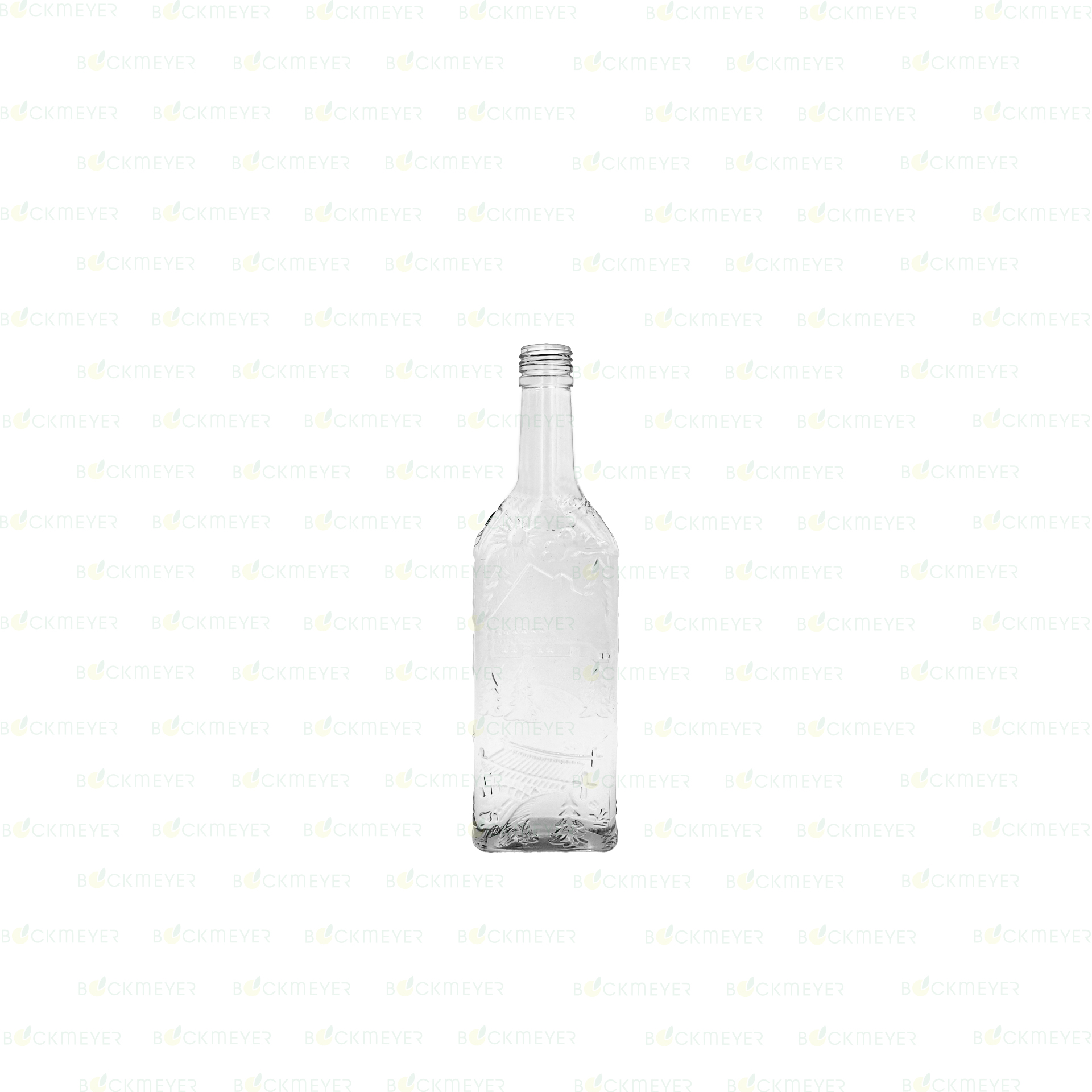 Kirschwasserflasche Schwarzwaldmotiv  0,5 Liter, weiß (OHNE VERSCHLUSS)